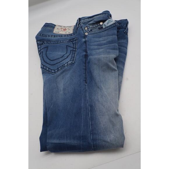 True Religion Jeans Mens 34x33 Geno Relaxed Slim Fit Dark Wash Stretch Denim - Picture 11 of 11